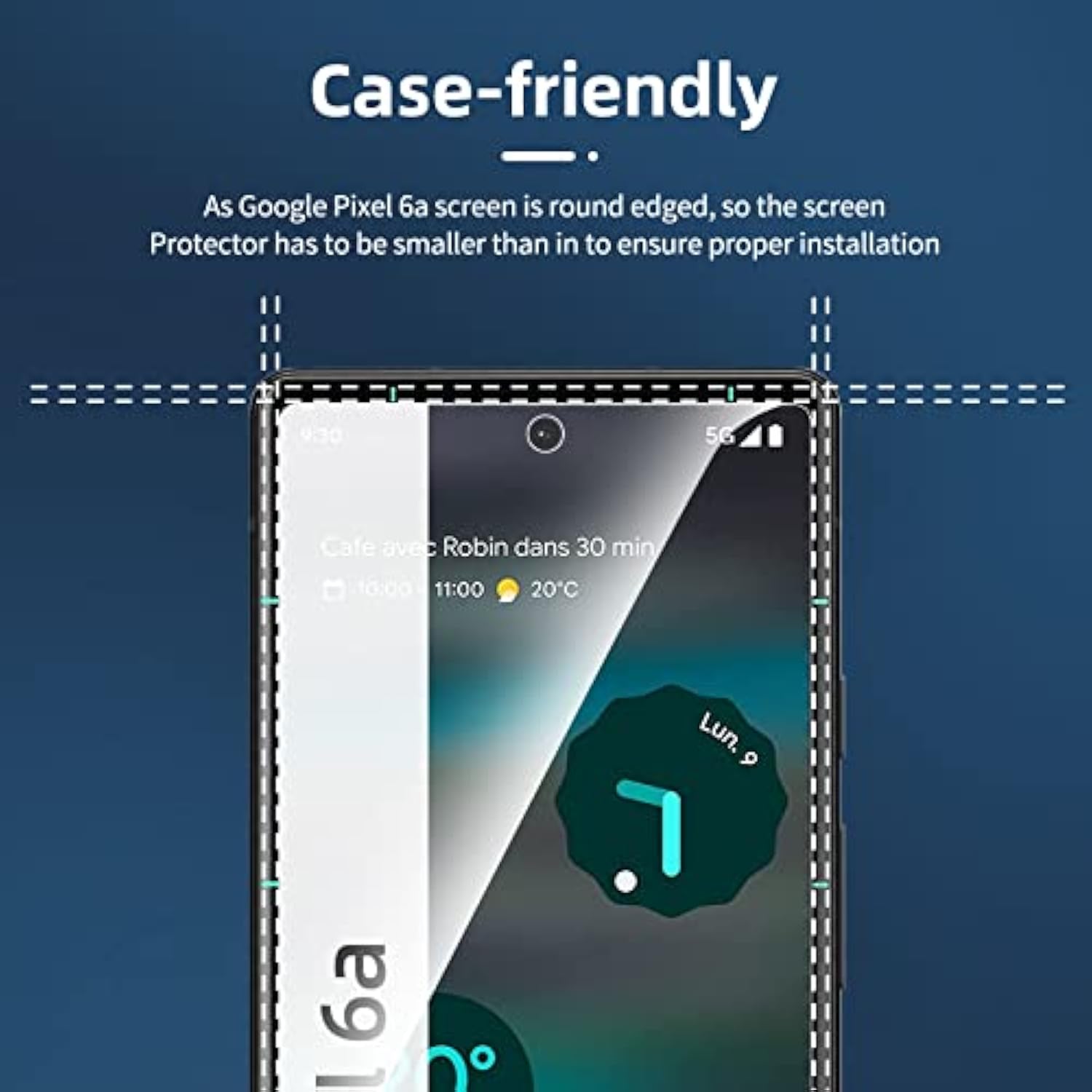 3-Pack Google Pixel 6A 6.1" Tempered Glass Screen Protectors Anti-Scratch
