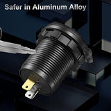 12V Usb C Aluminum Car Charger Socket, 12 Volt Outlet, Pd 20W And Quick Charge 3.0 18W Car Usb Port Waterproof With Voltmeter & Power Switch, Suitable For Marine Truck Motorcycle Boat Golf Cart Rv