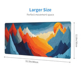 Colorful Mountains Sunset Large Mouse Pad, Gaming Desk Mat, Xl Keyboard Desk Pad Mat For Desktop, 31.5"X11.8" Non-Slip Base Big Mousepad With Stitched Edges