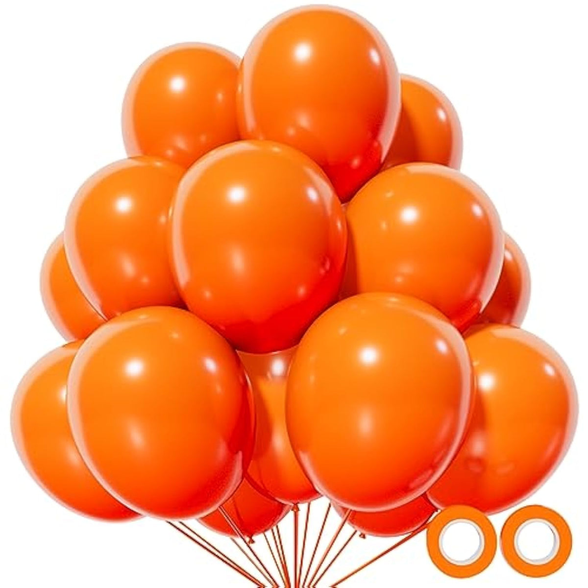 110pcs Orange Latex Balloons 12 Inch with Ribbons Birthday Baby Shower Wedding Party Decor