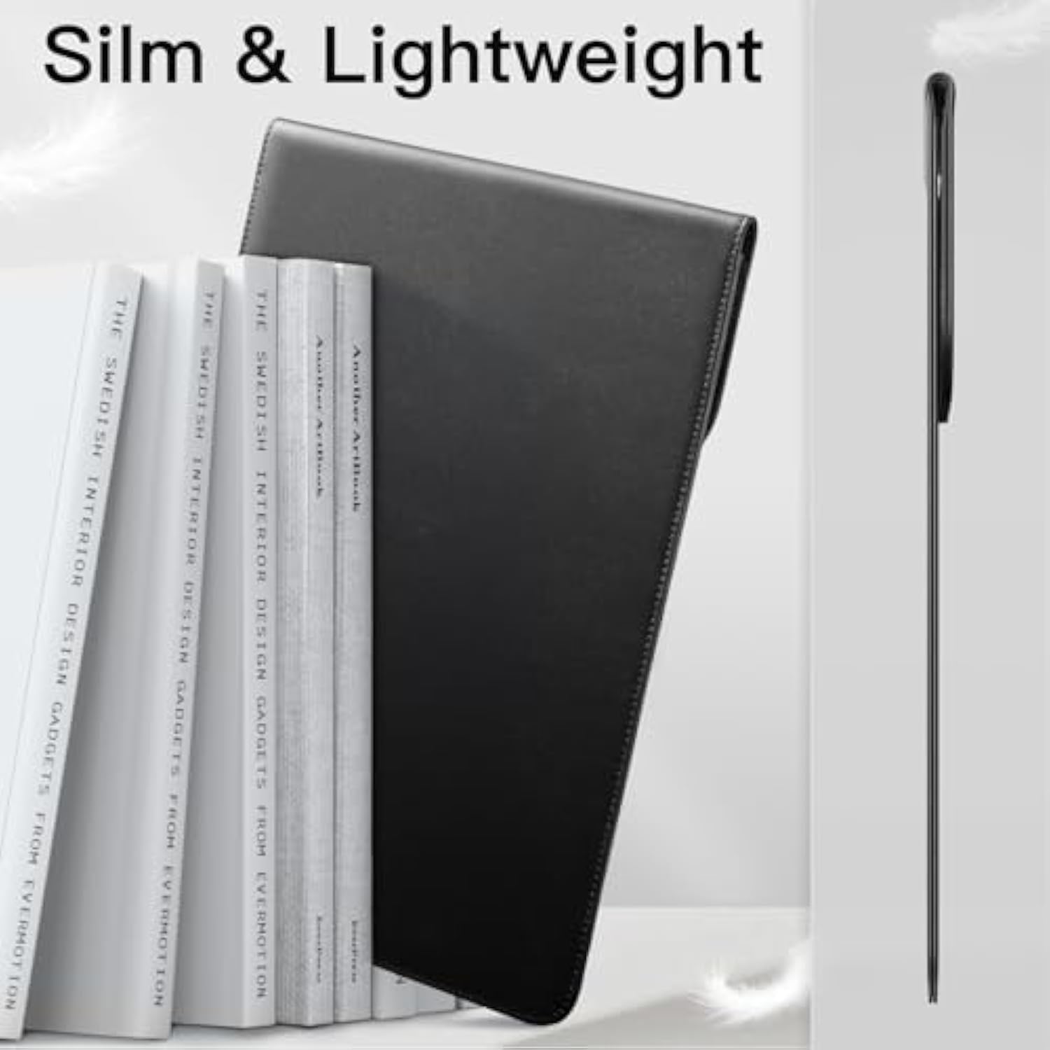 JETech Slim Laptop Sleeve for MacBook Pro 14-Inch(M4/M3/M2/M1, 2021-2024), PU Leather Case with Magnetic Closure (Black)