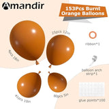 Fall Balloon Arch Kit 153pcs Burnt Orange Terracotta Balloons for Halloween Thanksgiving Party