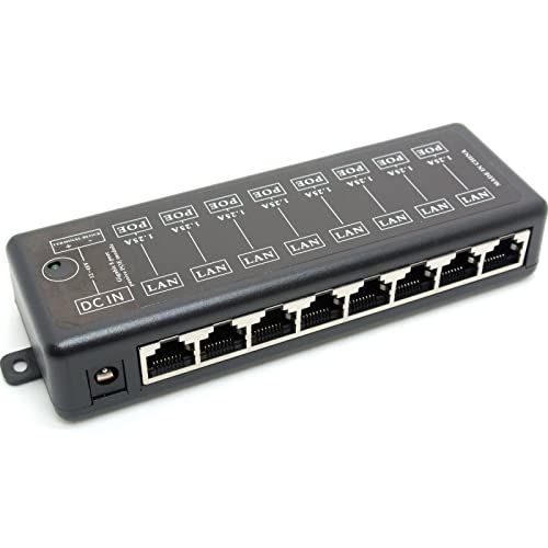 8 Ports Gigabit Passive Poe Injector Midspan Ethernet Adapter Without Power Adapter