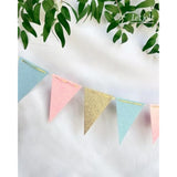 15 Pcs Glitter Pink Blue Paper Banner Gender Reveal Party Decorations