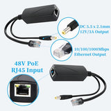 Poe Splitter Gigabit 36W 12V/3A, Dc 5.5 * 2.1Mm Plug Poe To Dc 12V/3A Output, Gigabit Ethernet Comply Ieee802.3Bt, Plug And Play (Ps5712Bg)
