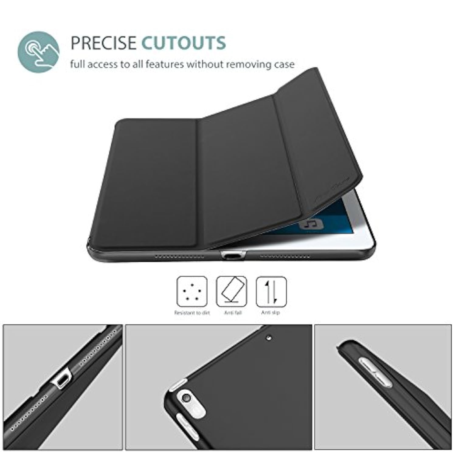ProCase Smart Case?for 10.5” iPad Air 3rd Generation 2019 / iPad Pro 2017, Slim Stand Cover with Translucent Frosted Back for iPad Air 3 -Black