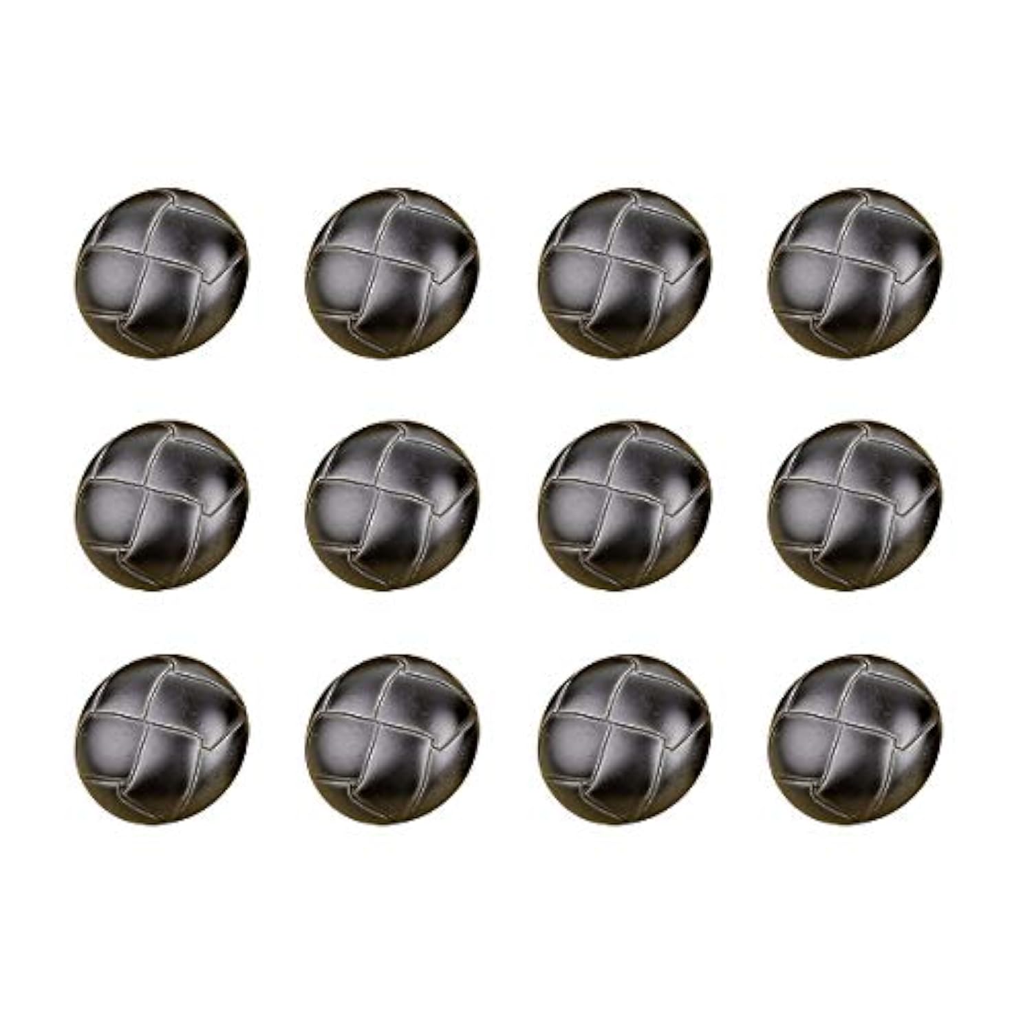 12 Pcs Football Pattern Imitation Leather Style Plastic Shank Buttons