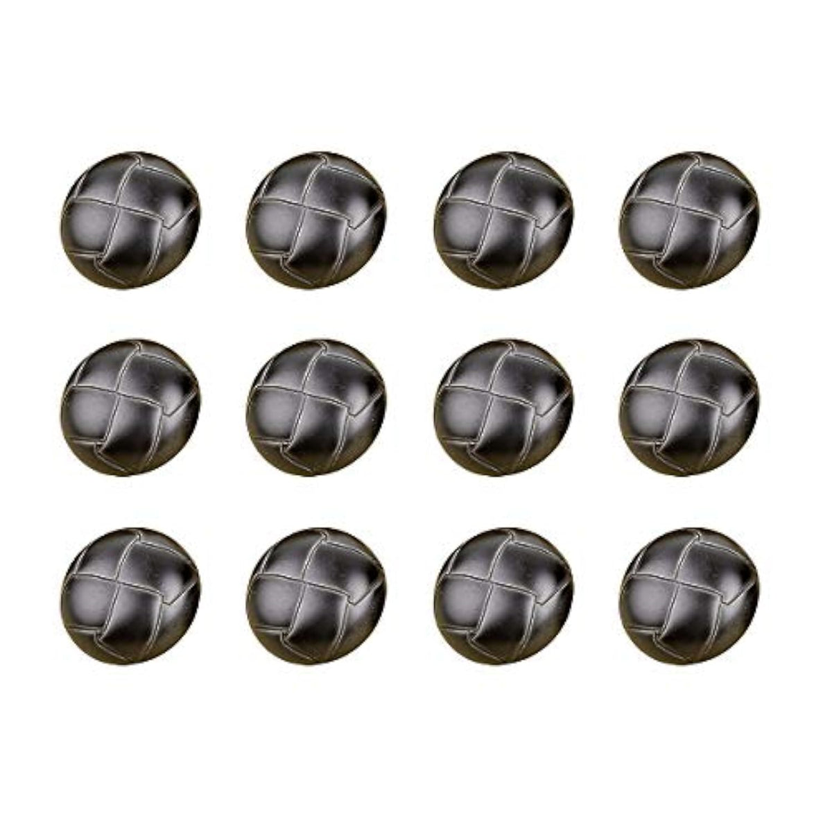 12 Pcs Football Pattern Imitation Leather Style Plastic Shank Buttons