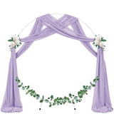 Lavender Purple Wedding Arch Draping 29" x 19FT Sheer Chiffon Curtain for Party