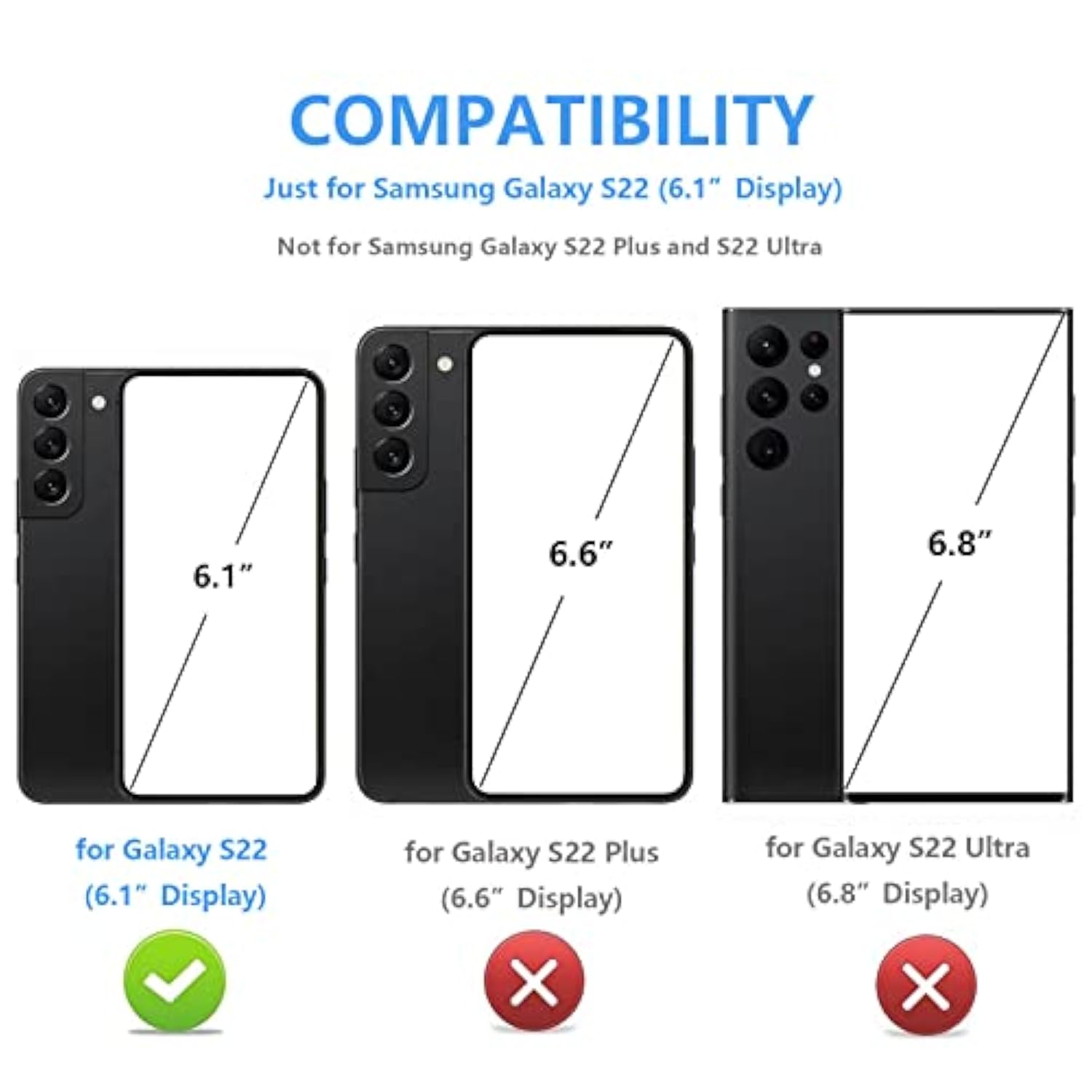 Onetop Compatible With Samsung Galaxy S22 Wallet Case With Card Holder, Pu Leather Kickstand Card Slots Case, Double Magnetic Clasp And Durable Shockproof Cover 5G 6.1 Inch(Black)