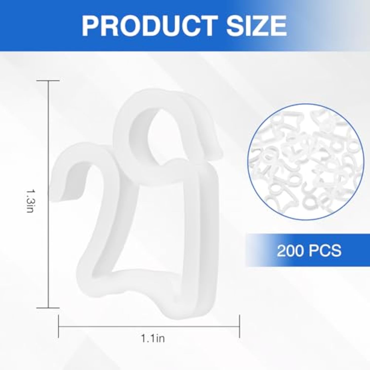 200 Pcs Gutter Hooks For Hanging Outdoor Lights, Gutter Light Clips For Christmas Halloween