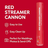 2 Pack Streamer Cannon Confetti Poppers | Biodegradable Red Confetti | | Launches Up To 25Ft | Giant (12 In) | Party Poppers For Graduation, Birthdays, Weddings, Valentine'S