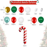 Christmas Balloon Garland Arch Kit Red Green Gold White Foil Balloons Party