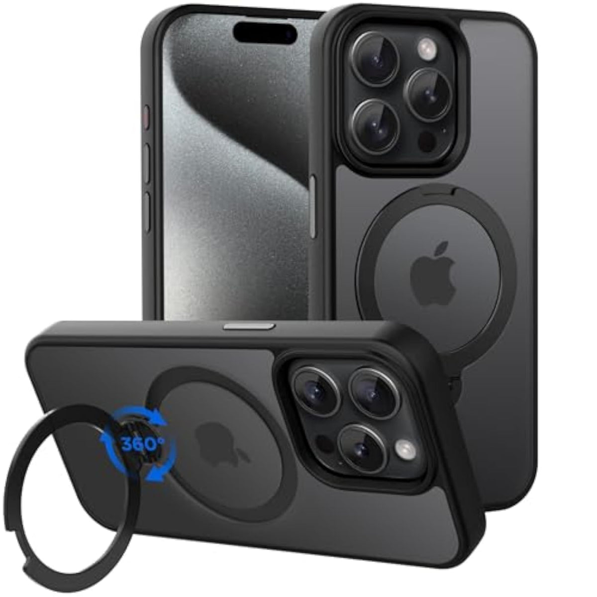 Magnetic Case with Stand for iPhone 15 Pro, MagSafe Compatible