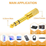 4 Pack Headphone Jack Adapter - 3.5Mm (1/8 Inch) Male To 6.35Mm (1/4 Inch) Female And 6.35Mm (1/4) To 3.5Mm (1/8) Audio Adapter For Player, Headphone, Guitar Amplifier
