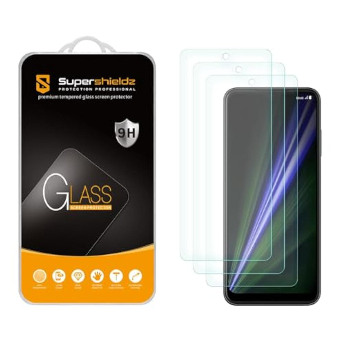 (3 Pack) Designed For T-Mobile (Revvl 7 Pro 5G) Tempered Glass Screen Protector, Anti Scratch, Bubble Free