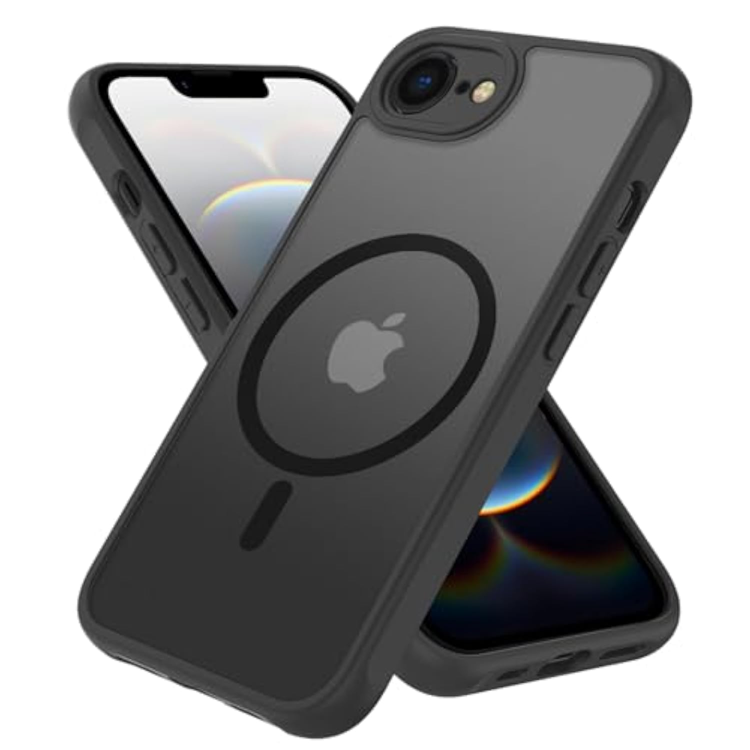 Magnetic For 16E Case [Mil-Grade Drop Protection] [Compatible With Magsafe] Shockproof Slim Translucent Matte Protective Phone Case, Black