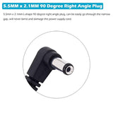 Dc Power Pigtail Cable, 10-Pack 5.5Mm X 2.1Mm 90 Degree Right Angle Dc Barrel Male Plug Jack Connector To Bare Wire Power Supply Adapter Repair Cord For Cctv Surveillance Security Camera Led Strip