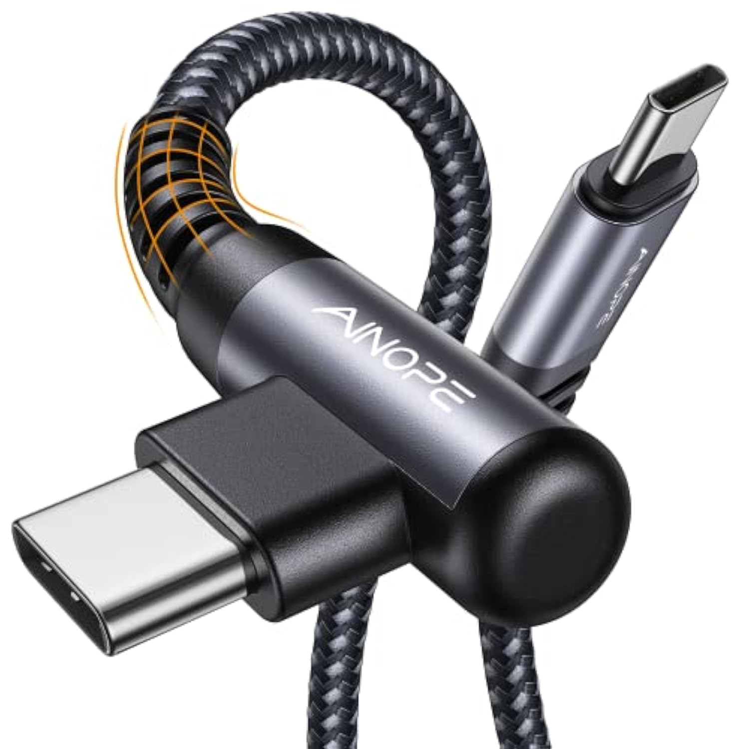 Usb C To Usb C Cable 60W 3.1A, [2-Pack 6.6Ft] Type C To Type C Cable Right Ang