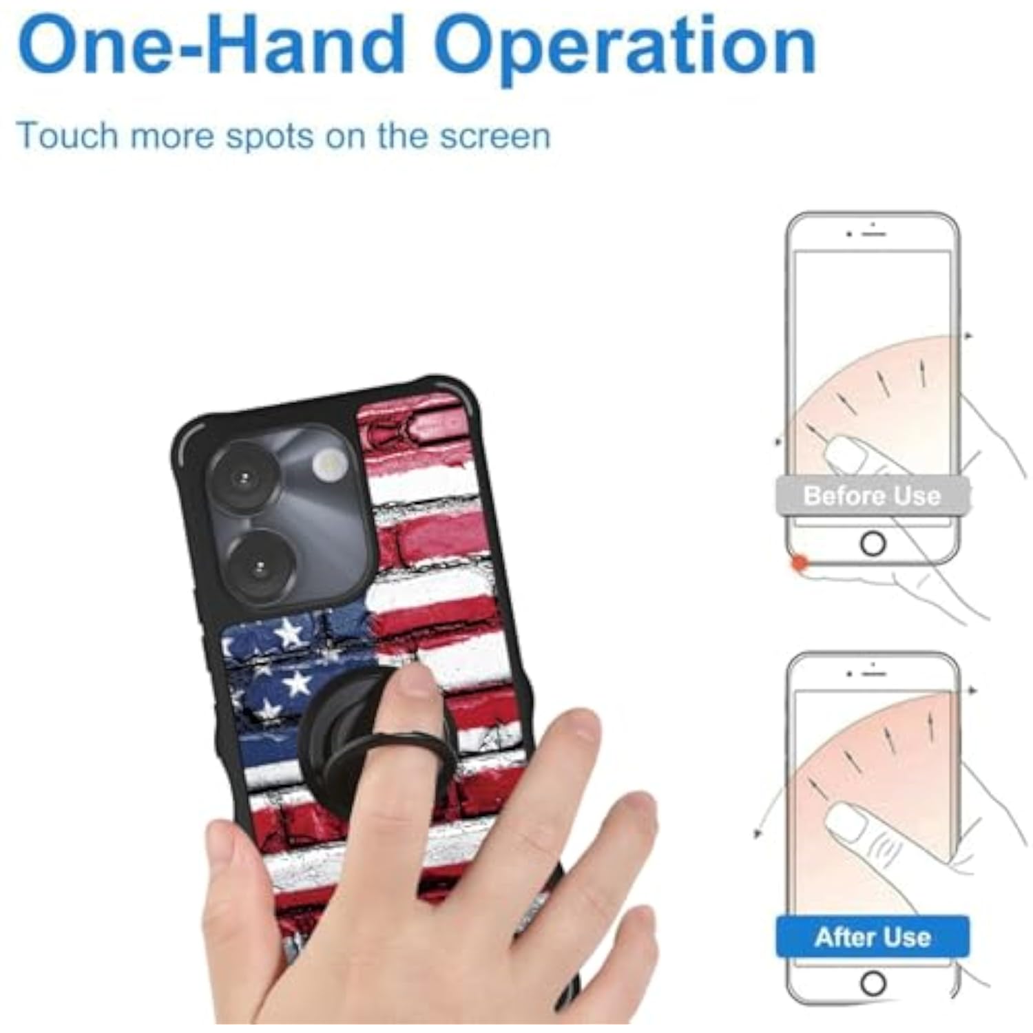 AirVoice S67 5G / C67 / A67 Phone Case Compatible with FOXXD Foxx Miro S67 5G / C67 / A67 Phone Case Cover with Tempered Glass Screen Protector and Ring Support