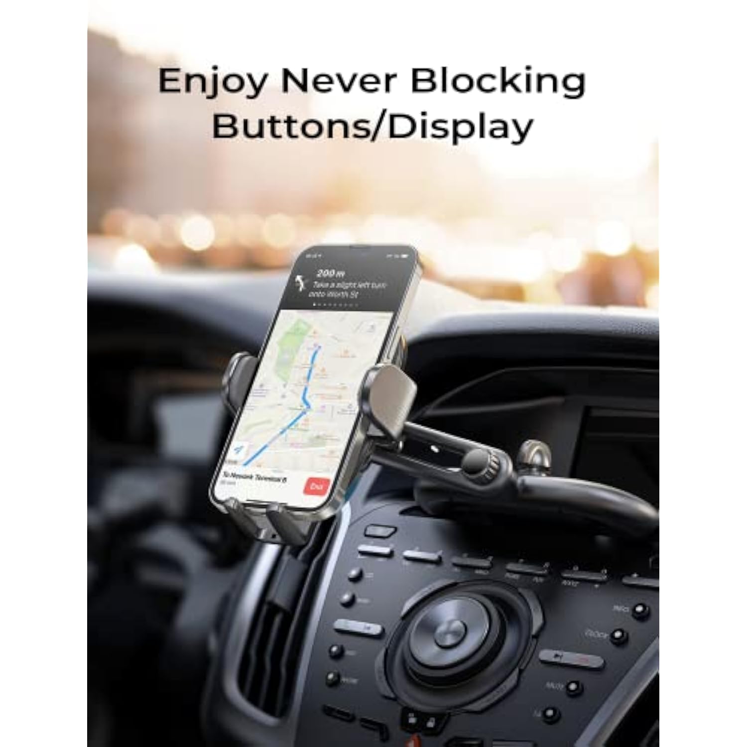 Ultra Sturdy One Hand Operation CD Player Phone Mount