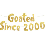 Goated Since 2000 Gold Glitter Banner - 25Th Birthday And Anniversary Party Decorations