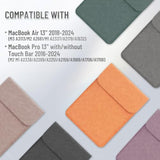 13 Inch Laptop Sleeve Case For With Macbook Air 13 2018–2025 (M2 A2681 M3 A3113 M4 A3240)/Macbook Pro 13 2016–2022 (A2251 A2289 A2338 M1 M2), Pu Suede Leather Laptop Case Cover, Black