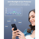 2 Pack For Iphone 15 Privacy Screen Protector For Iphone 14 Pro , 25 Degree Anti Spy Anti-Blue Light Tempered Glass Blue Gradient With Easy Installation Shatterproof Case Friendly (6.1 Inch Blue)