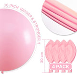 4-Pc 36" Baby Pink Balloons Pastel Light Pink Party Decor