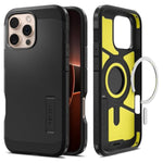Spigen for iPhone 16 Pro Case, Tough Armor (Ai) MagFit [Compatible with Magsafe] [Kickstand] [Military-Grade Protection] - Black