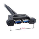 Usb 3.0 Front Panel Header 19/20Pin 1 Male To 2 Usb 3.0 Female Panel Port Extension Cable 1.64Ft With Panel Mount Screw