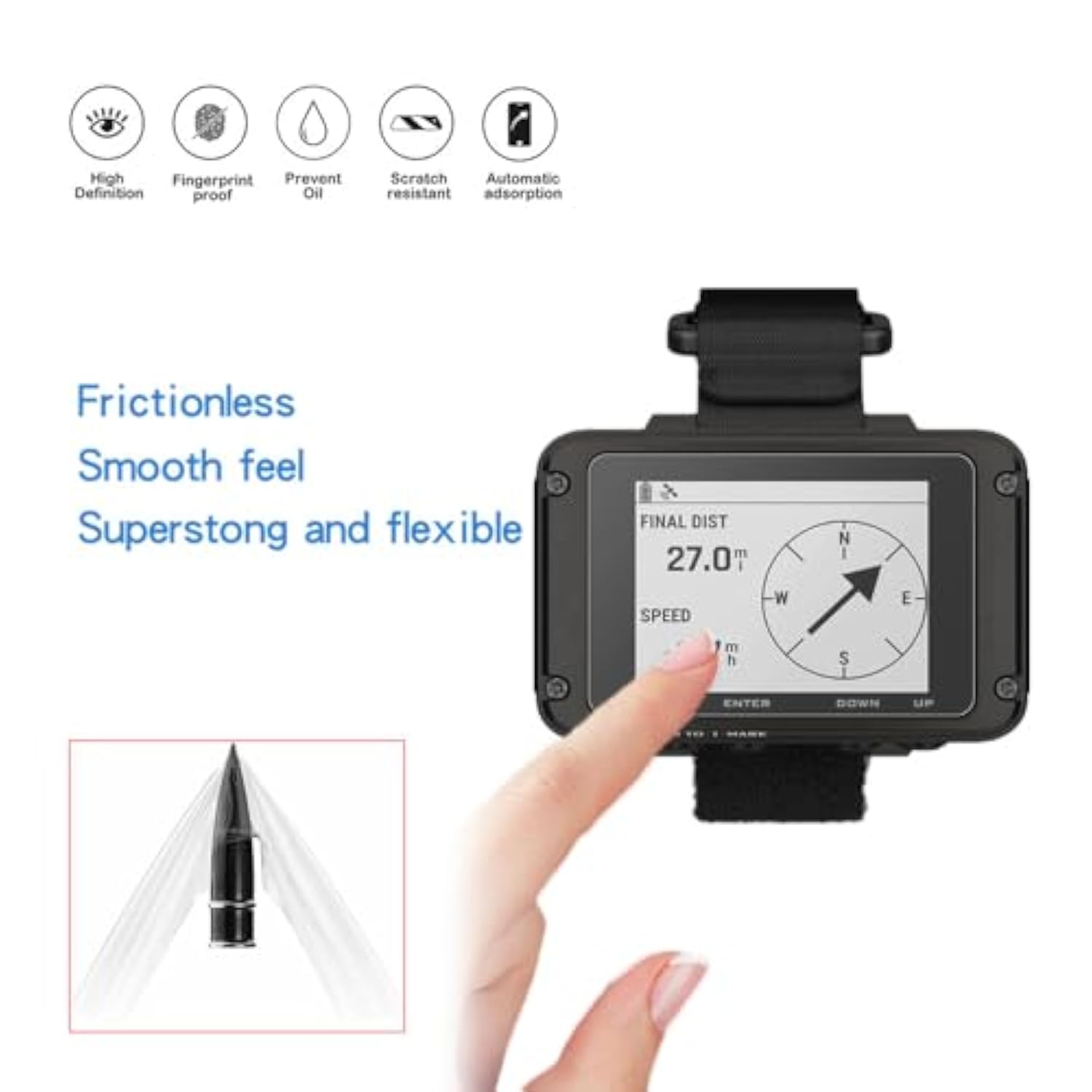 Screen Protector Compatible For Garmin Foretrex 901/801 Tactical Watch, Pet Hd Protective Film (3 Pcs)