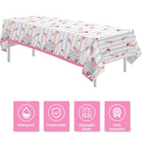 Ice Cream Party Tablecloth Decorations For Birthday Baby Shower, 3 Pack Disposable Here'S The Scoop Theme Sweet Ice Cream Truck Shop Birthday Party Supplies Table Cover, 54In X 108In