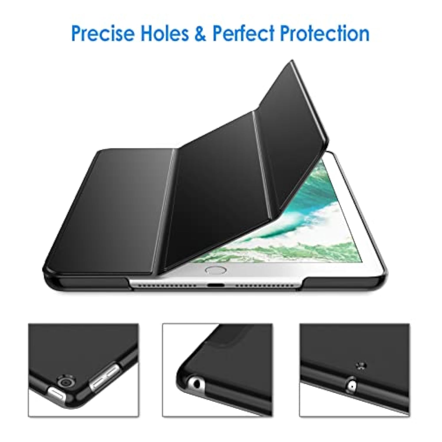 Jetech Case For (9.7-Inch, 2018/2017 Model, 6Th/5Th Generation), Smart Cover Auto Wake/Sleep (Black)