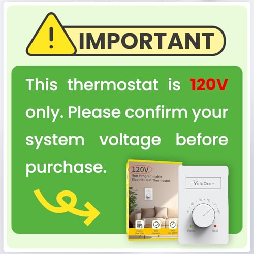 120 V Only Manual Electric Baseboard Heater Thermostat For Home,
