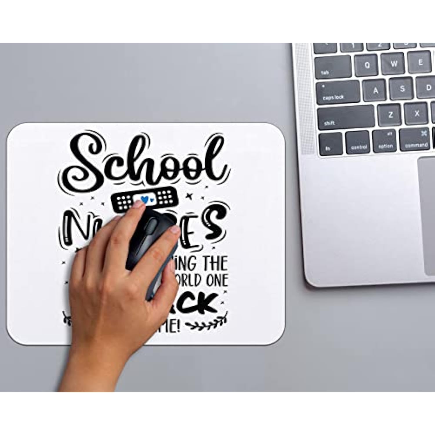 School Nurses Saving The World One Ice Pack At A Time Mousepad 9.5×7.9 Inch Non-Slip Rubber Base Square Mouse Pads For Computers Laptop Office Home Dorm Desk Decor,Graduation Gifts For Nurses