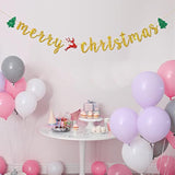 Merry Christmas Banner, Happy Holiday Party Decorations, Be Merry Banner, New Year Party Decoration Suppllies, Gold Glitter