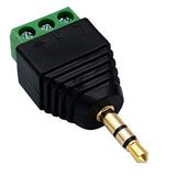 3 Pole 3.5Mm Screw Terminal 3.5Mm (1/8) Stereo Audio Male To 3 Pin Female Screw Terminal Double Track Headphone Balun Solderless Converter Adapter(5 Pack/Male)