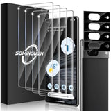 4+4 Pack For Google Pixel 7 Screen Protector & Camera Lens Protector, 9H Tempered Glass Cell Phone Protector, Anti-Fingerprint Camera Case (Pixel 7)