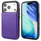 Purple iPhone 17 Pro Wallet Case with Credit Card Holder