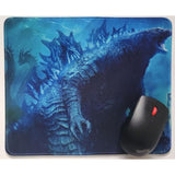 Blue Heat Ray Dinosaurs T-Rex Computer Mouse Pad Cool 12X10 Inches Table Mat For Gaming Office For Godzilla