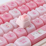 Artisan Esc Keycaps, Cute Pink Bear Keycaps, Resin Handmade Mechanical Keyboard Diy Personalized Custom Keycap, Single 1U Replace Key For Esc Key Mechanical Keyboard