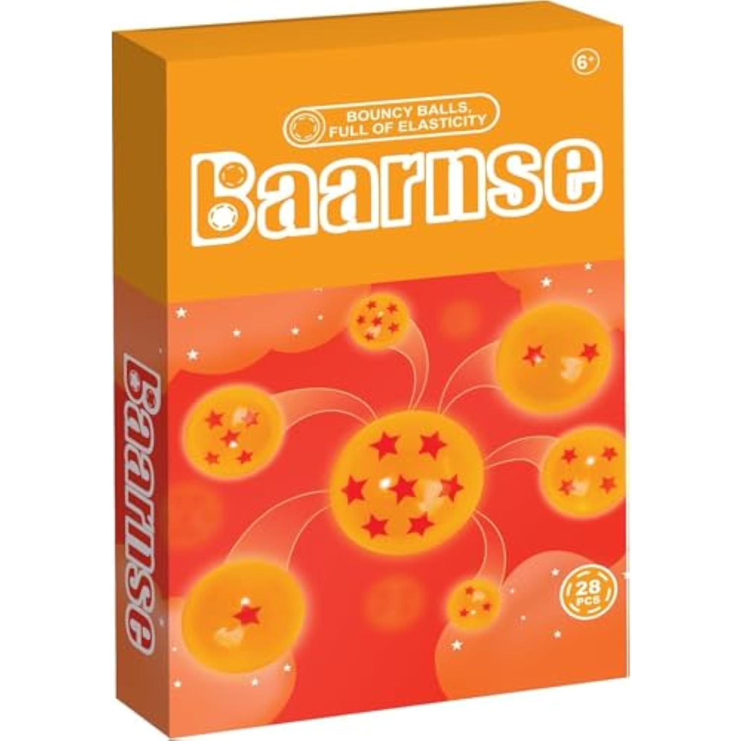 28Pcs Anime Bouncy Balls, 7 Red Stars Bouncing Ball For Kids 27Mm Bounce Balls Party Favors, Easter Bag Filling