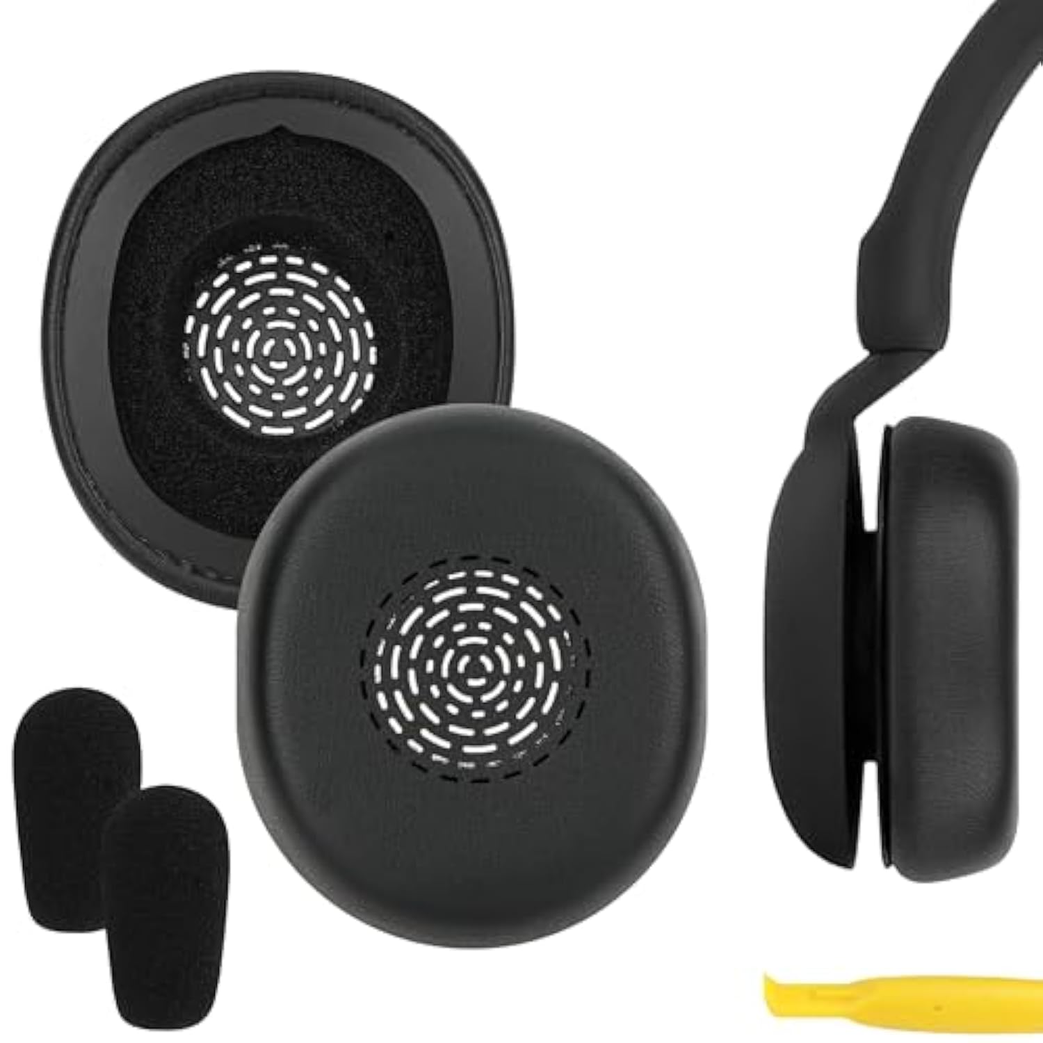 Geekria QuickFit Replacement Ear Pads Compatible with Jabra Evolve 10 Wired Headphones Ear Cushions (Black)