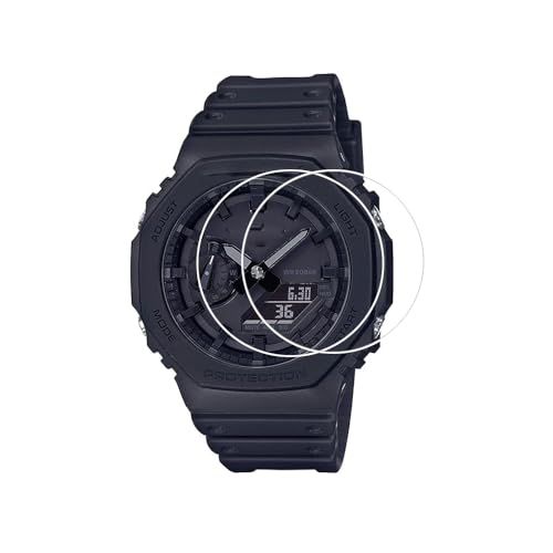 for Casio GA-2100 Screen Protector, 9H Hardness Tempered Glass Screen Protector for Casio GA-2100 with Anti-Fingerprint Bubble-Free Crystal Clear (2
