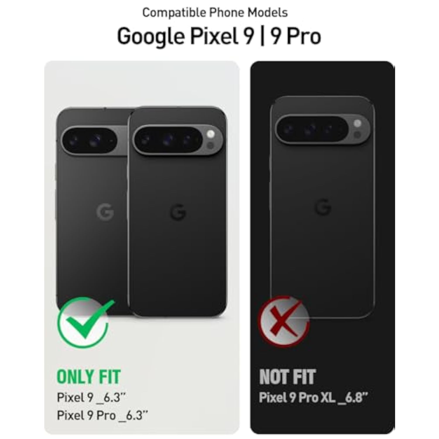 Guardian Case For Google Pixel 9/9 Pro 5G 6.3 Inch, Built-In Screen Protector [Work With Fingerprint Id], [2 Front Frame] Full Body Shockproof Rugged Clear Cover Case, Purple/Clear