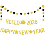 Happy New Year 2026 Banner for New Year's Eve Party Decorations
