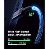 Displayport Cable 1.4 - (6Ft, 4K 144Hz, Dp To Dp Cable, 32.4Gbps, Hdr10+, 3D D