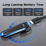 Bluetooth Headset, V5.3 Wireless Handsfree Earpiece With Noise Cancelling Mic, 33 Hours Talking Time, Single Ear Headset Compatible With Iphone Android Cell Phones For Driving Businessblue