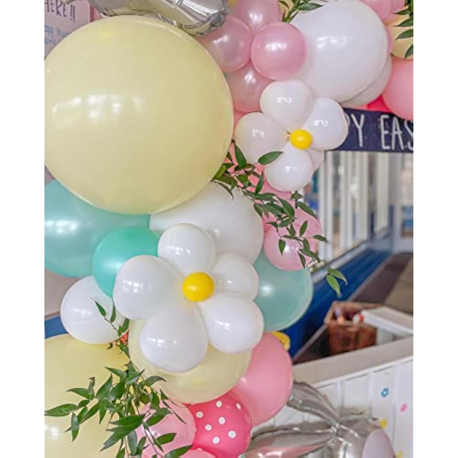 Easter Balloon Garland Arch Kit, 164Pcs Pastel Balloon Arch With Large Bunny Foil Balloon For Easter Party Supplies Spring Birthday Decorations